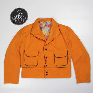 Vintage Blazer 60s Orange Psychedeli Monochrome